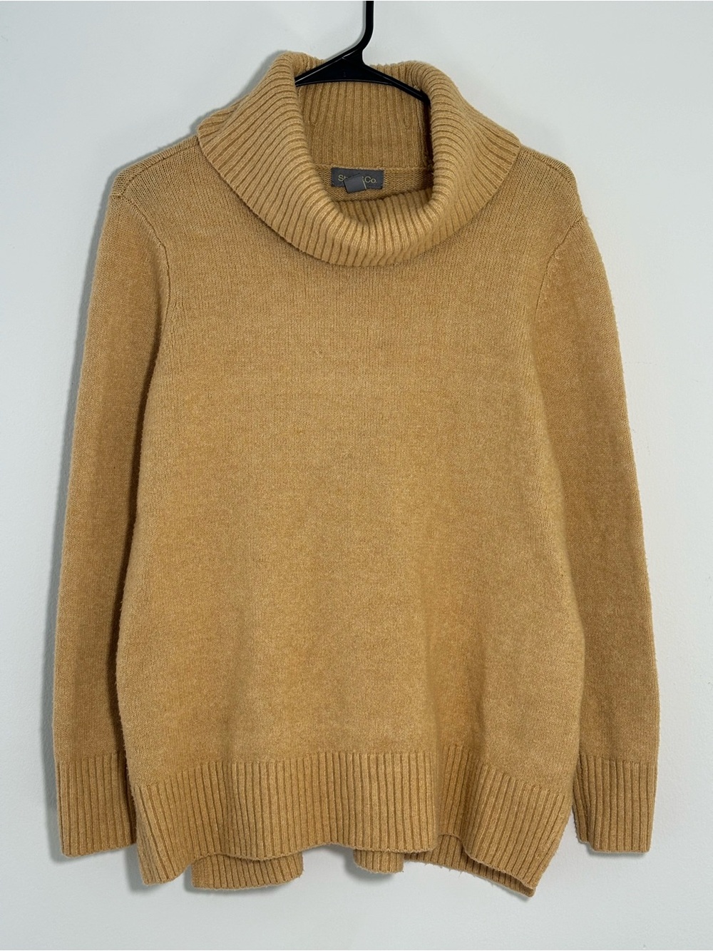 Style & Co. Women's Size S Mustard Ribbed Turtleneck Knit Sweater